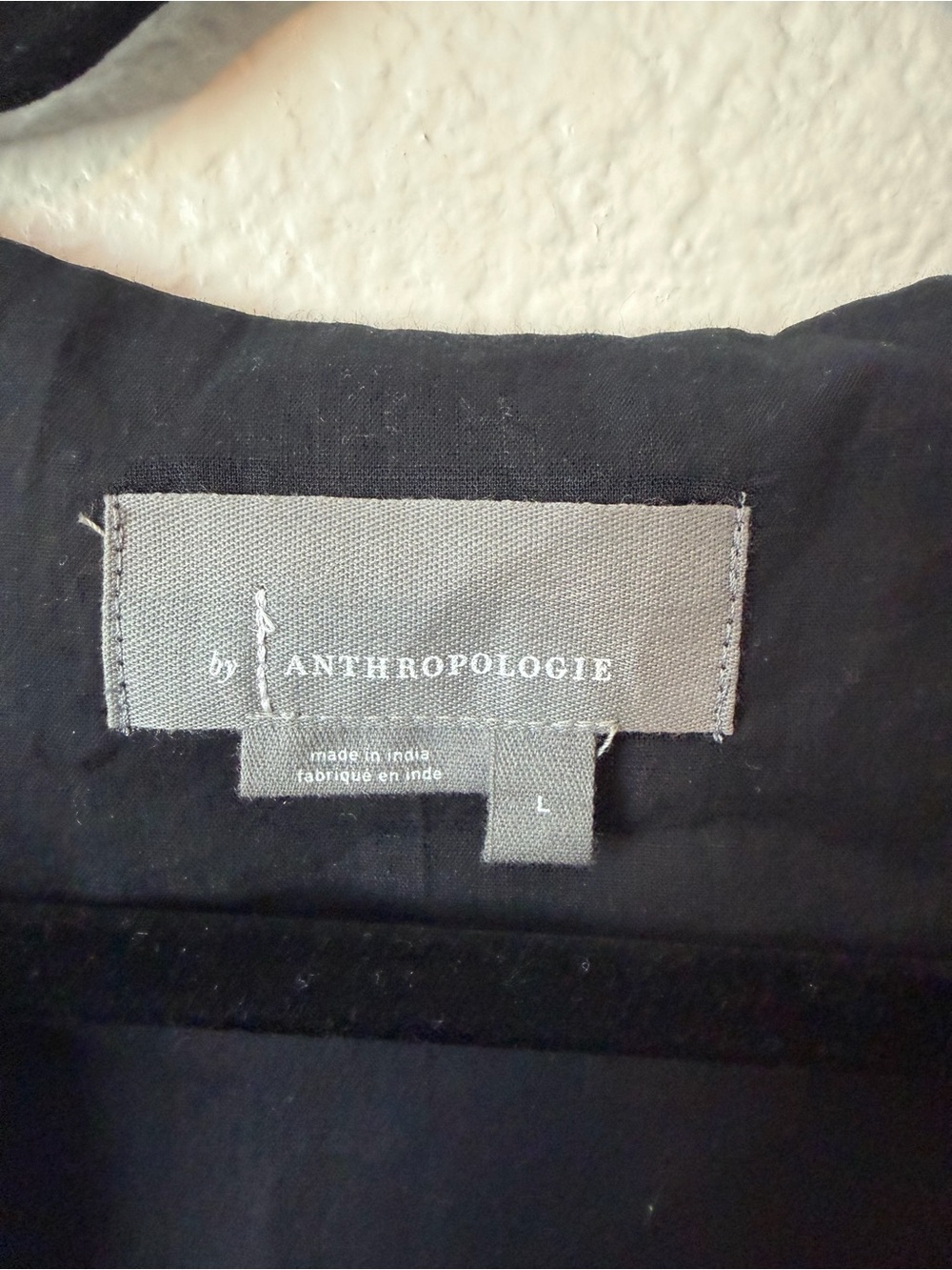 Anthropologie Black Embroidered Ruffle Tie-Front Top - Picture 7 of 7